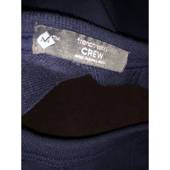 NWT Member's Mark French Terry Crew Dark Blue, Size M, Men's - Picture 3 of 4